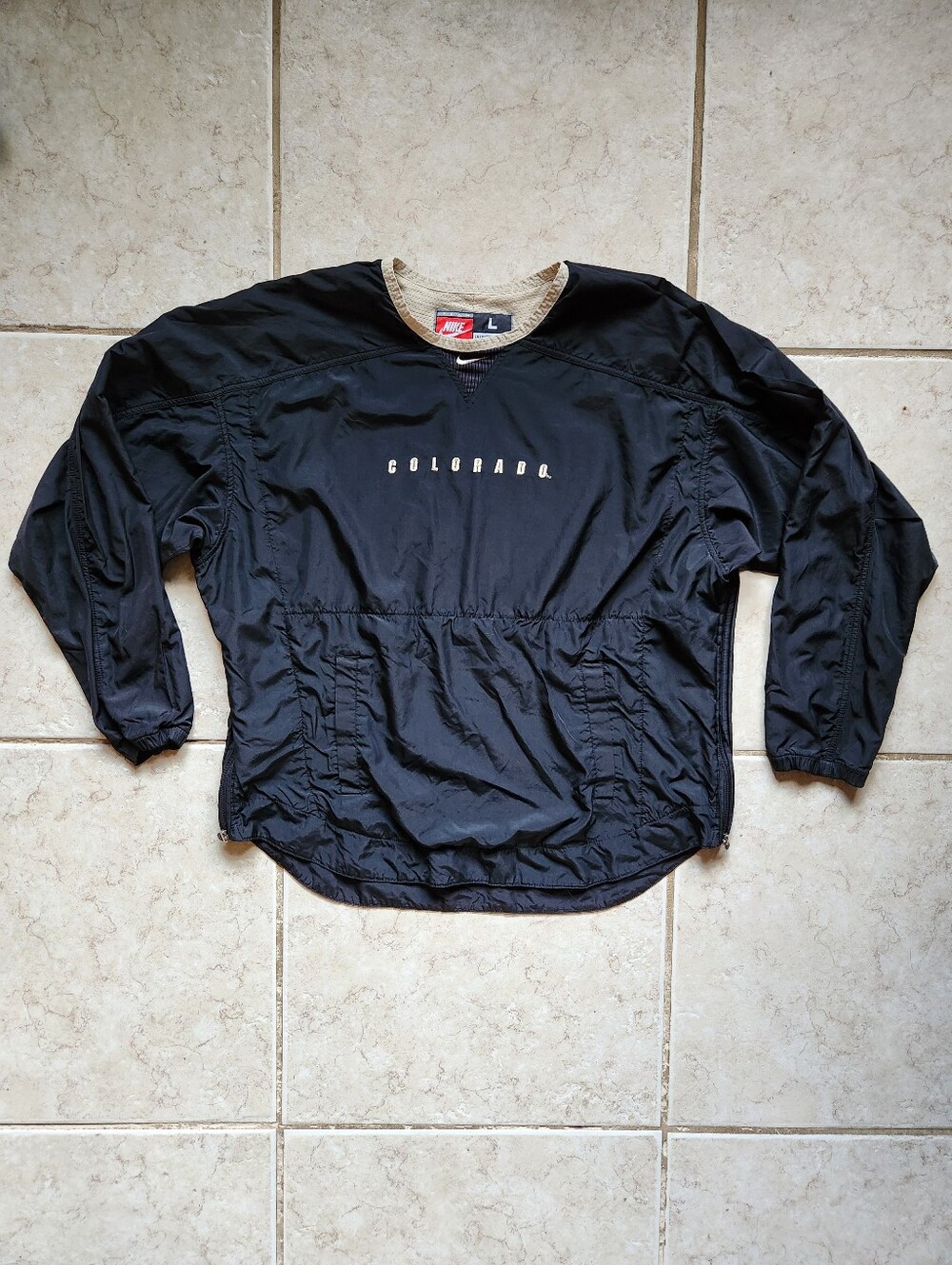 Vintage Nike Team Colorado Buffaloes Windbreaker Pullover Jacket Large Black